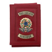 Carteira  funcional em couro com 2 brasões da república